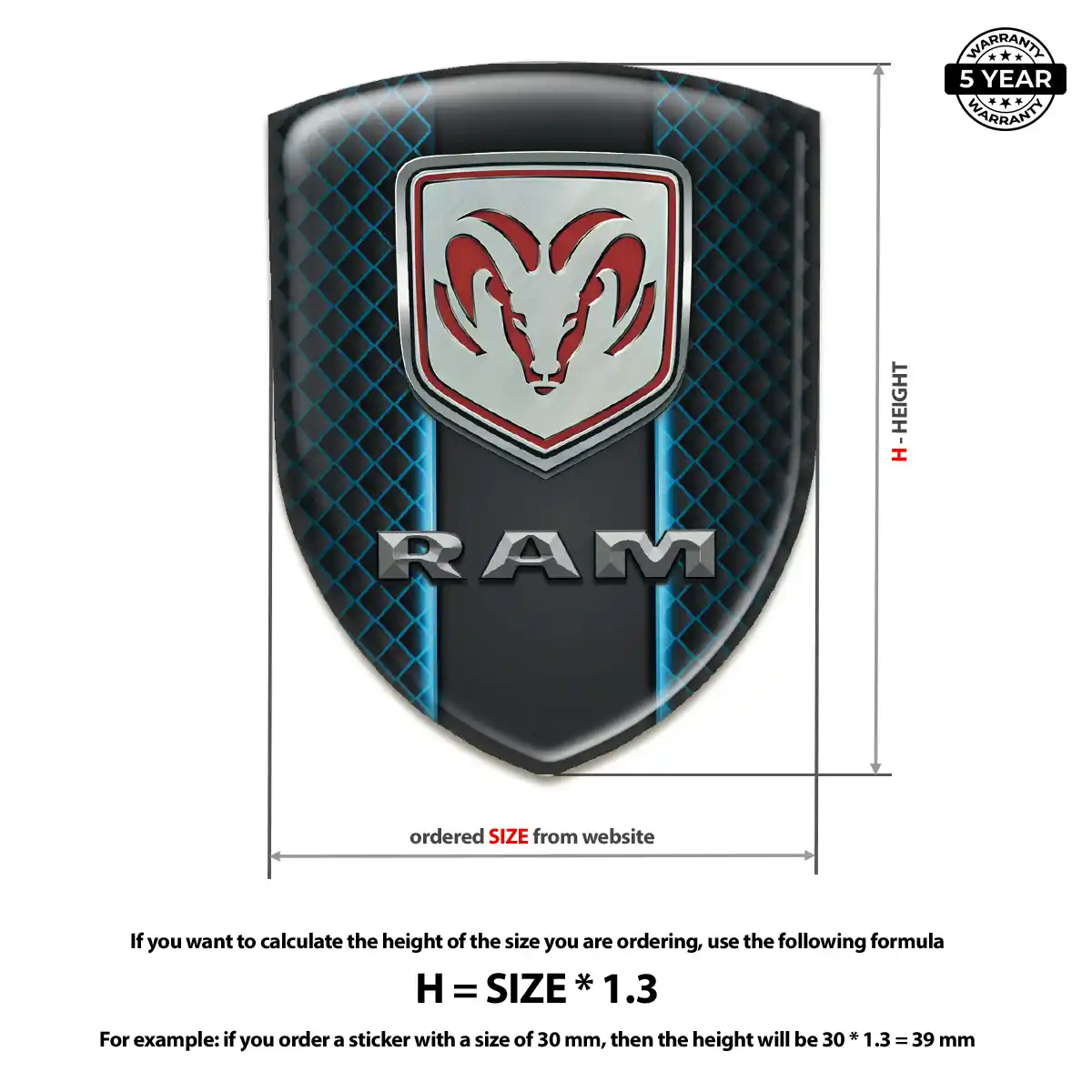 Dodge Gel Badge Sticker Refined Design