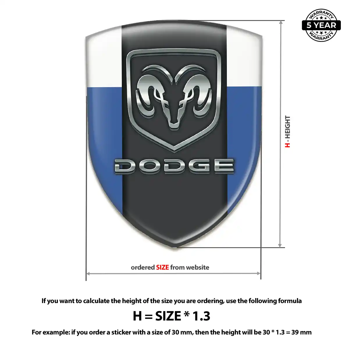 Dodge Gel Badge Sticker Sleek Style