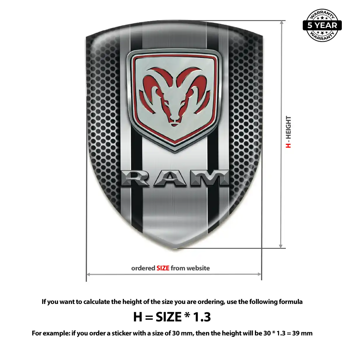 Dodge Resin Badge Sticker Refined Design