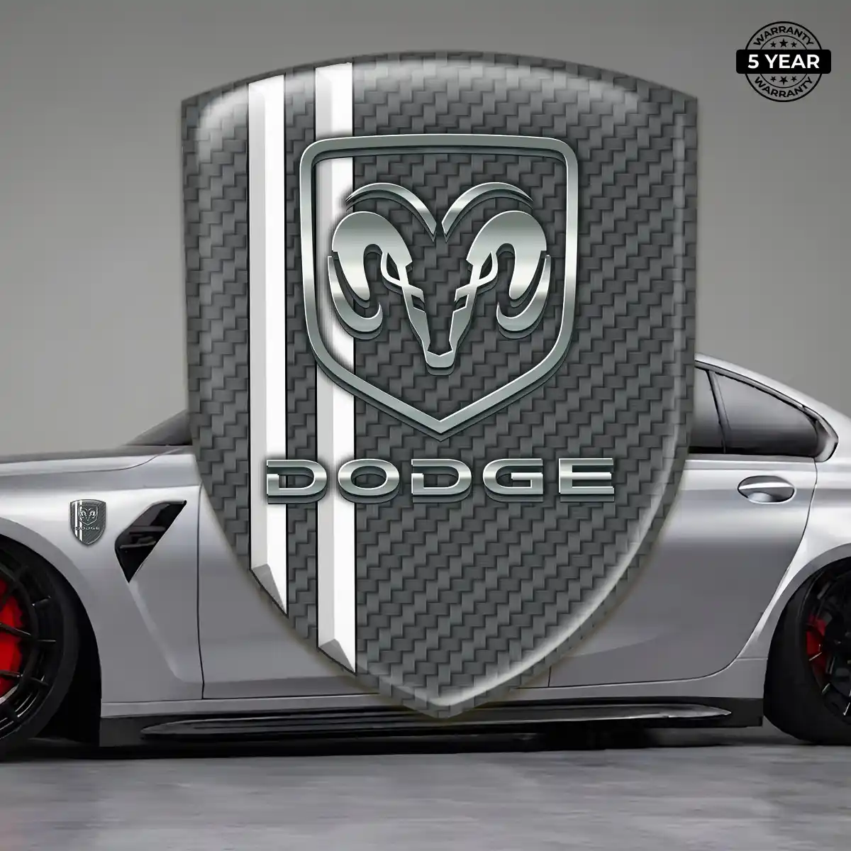 Dodge Resin Badge Sticker Sleek Style