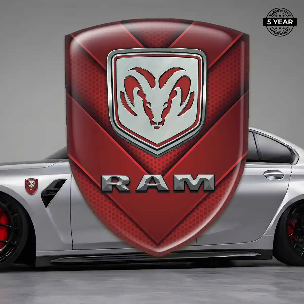 Dodge Resin Domed Sticker Sleek Style