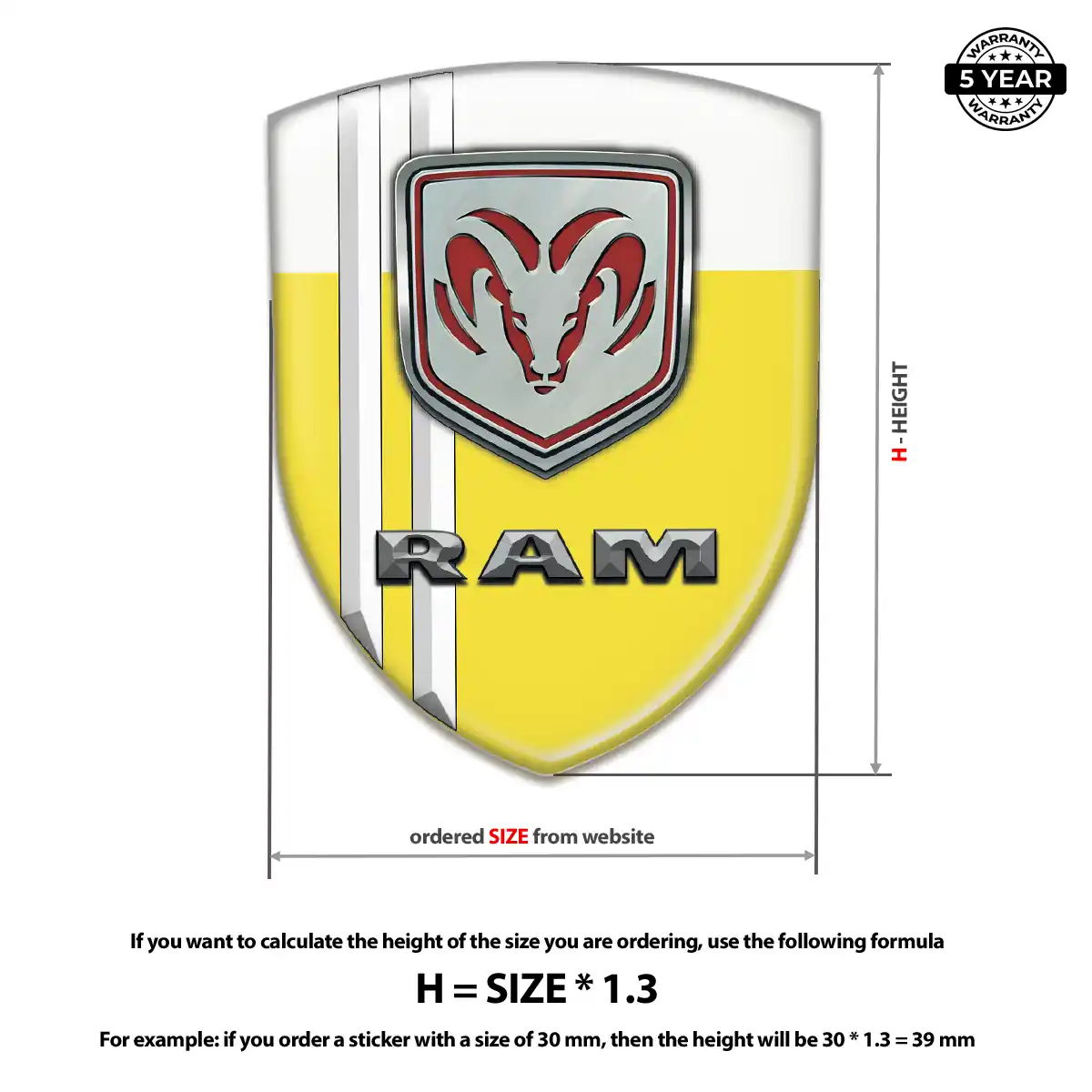 Dodge Resin Emblem Sticker Sleek Style