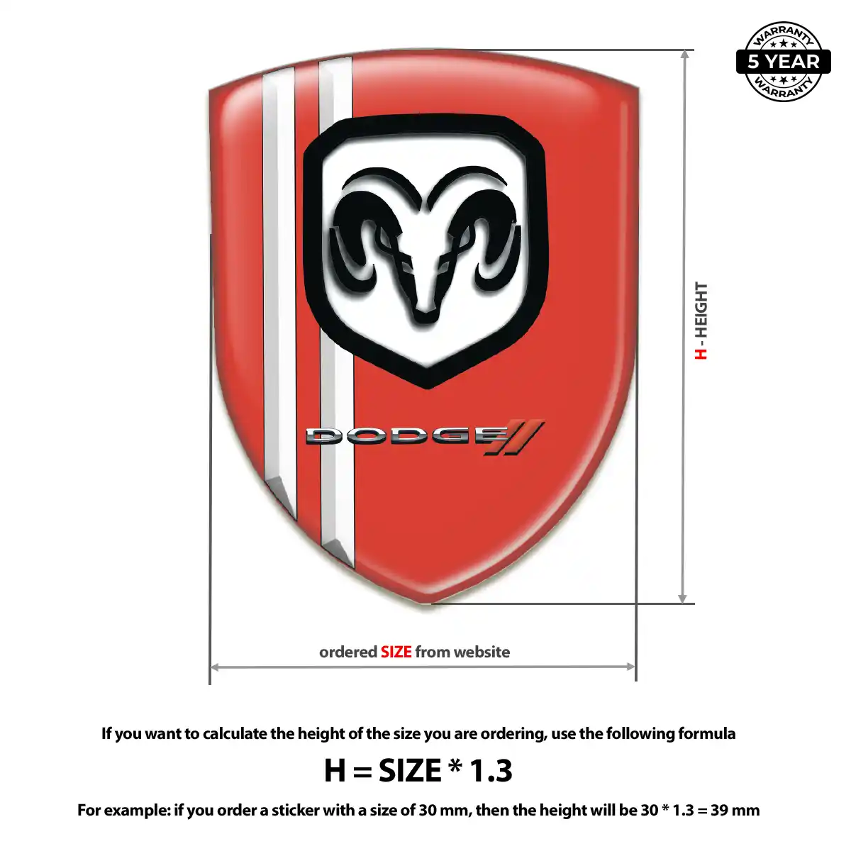 Dodge Self Adhesive Emblem Sticker Sleek Style