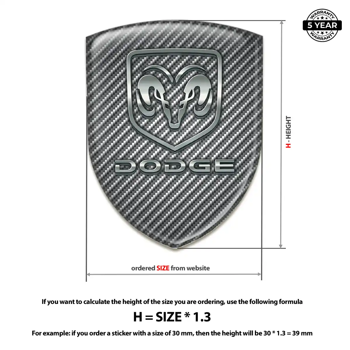 Dodge Silicone Sticker Refined Design