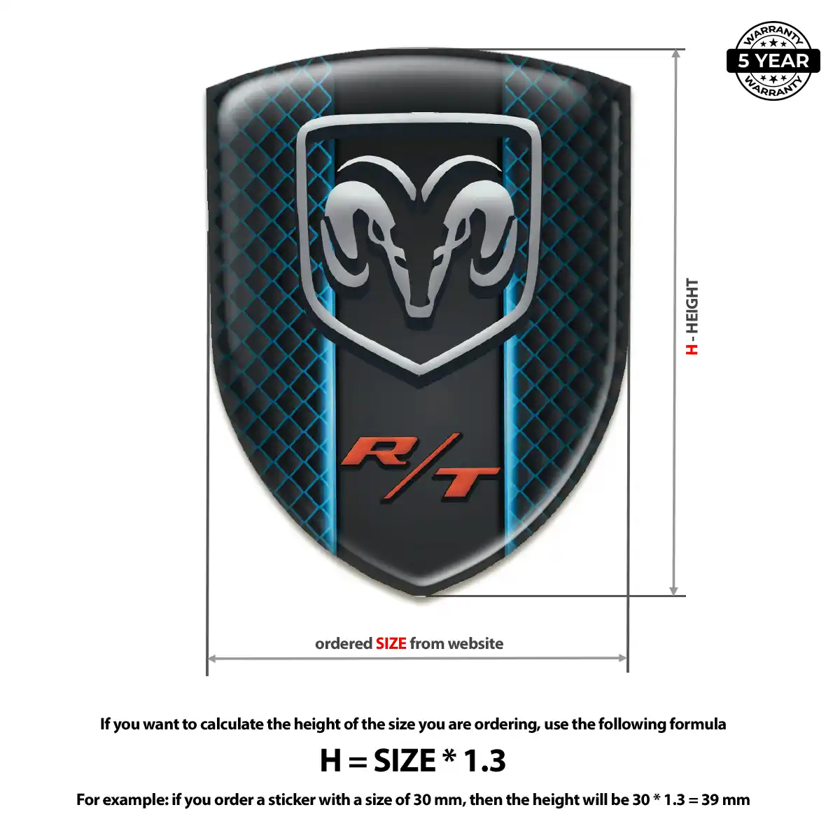 Dodge Silicone Sticker Sleek Style