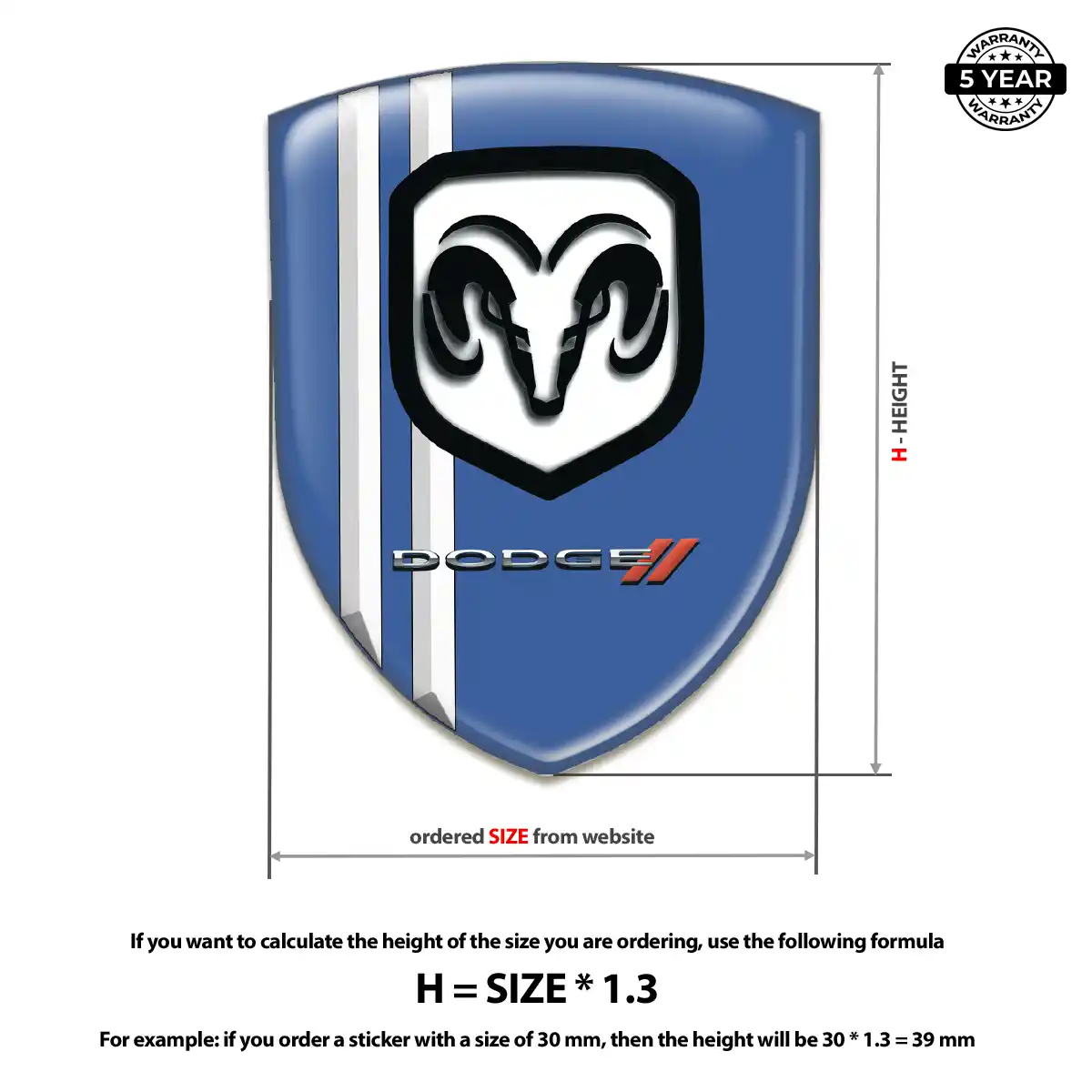 Dodge Sticker Refined Design