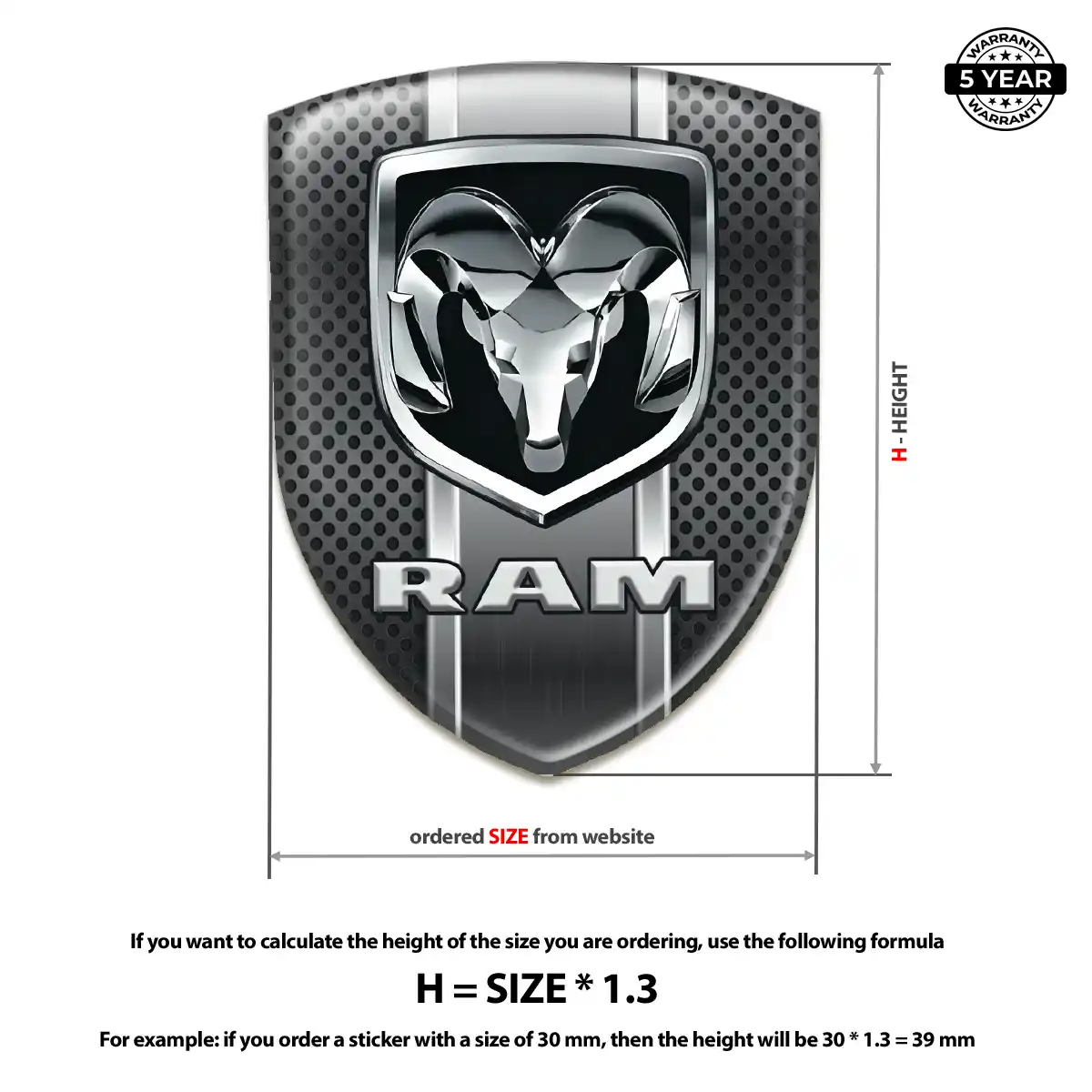 Dodge Sticker Sleek Style