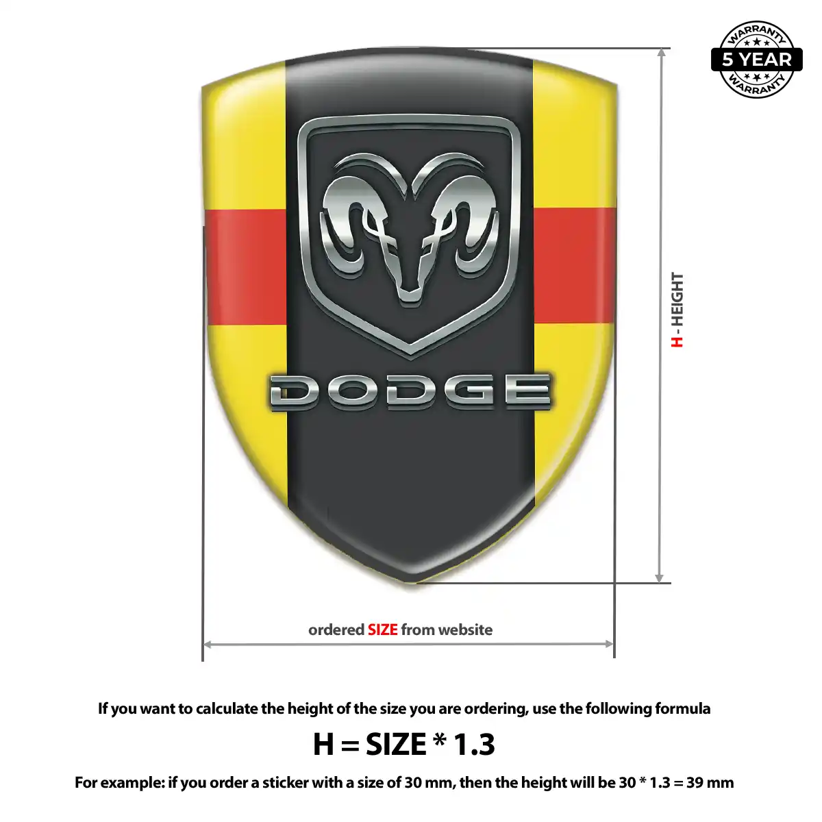 Dodge Vehicle Logo Sticker Refined Design