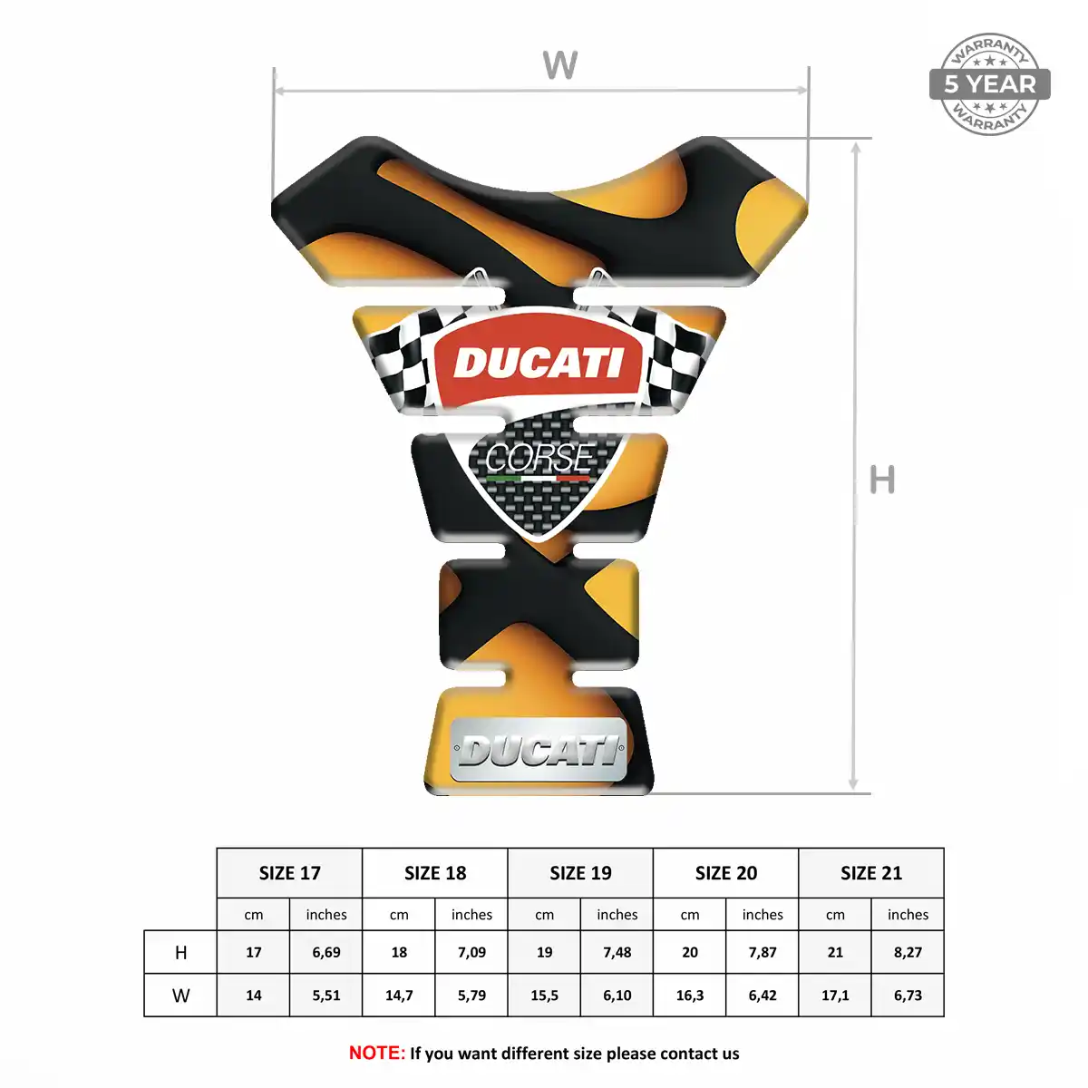 Ducati 3D Domed Tank Pad Deluxe Edition