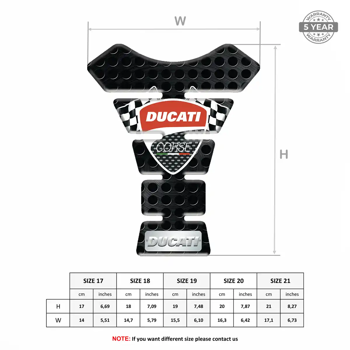 Ducati 3D Domed Tank Pad Elite Edition