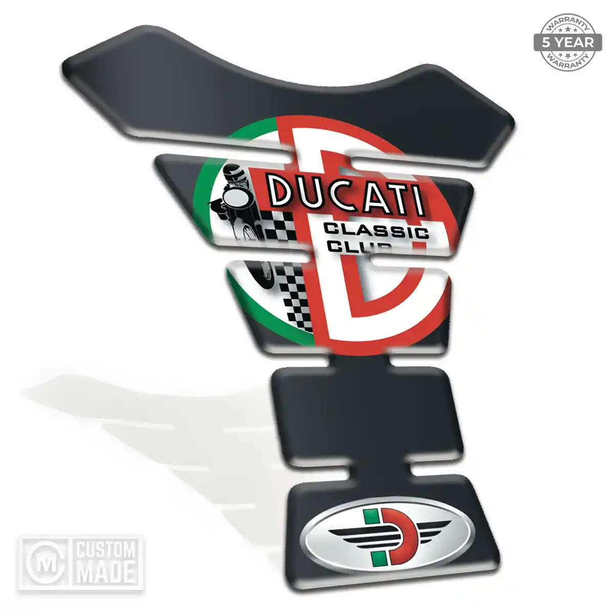 Ducati 3D Domed Tank Pad Elite Finish