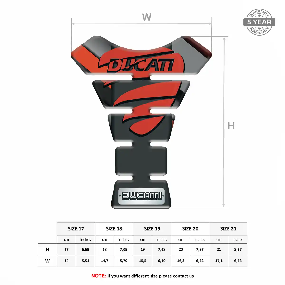 Ducati 3D Domed Tank Pad Noble Edition