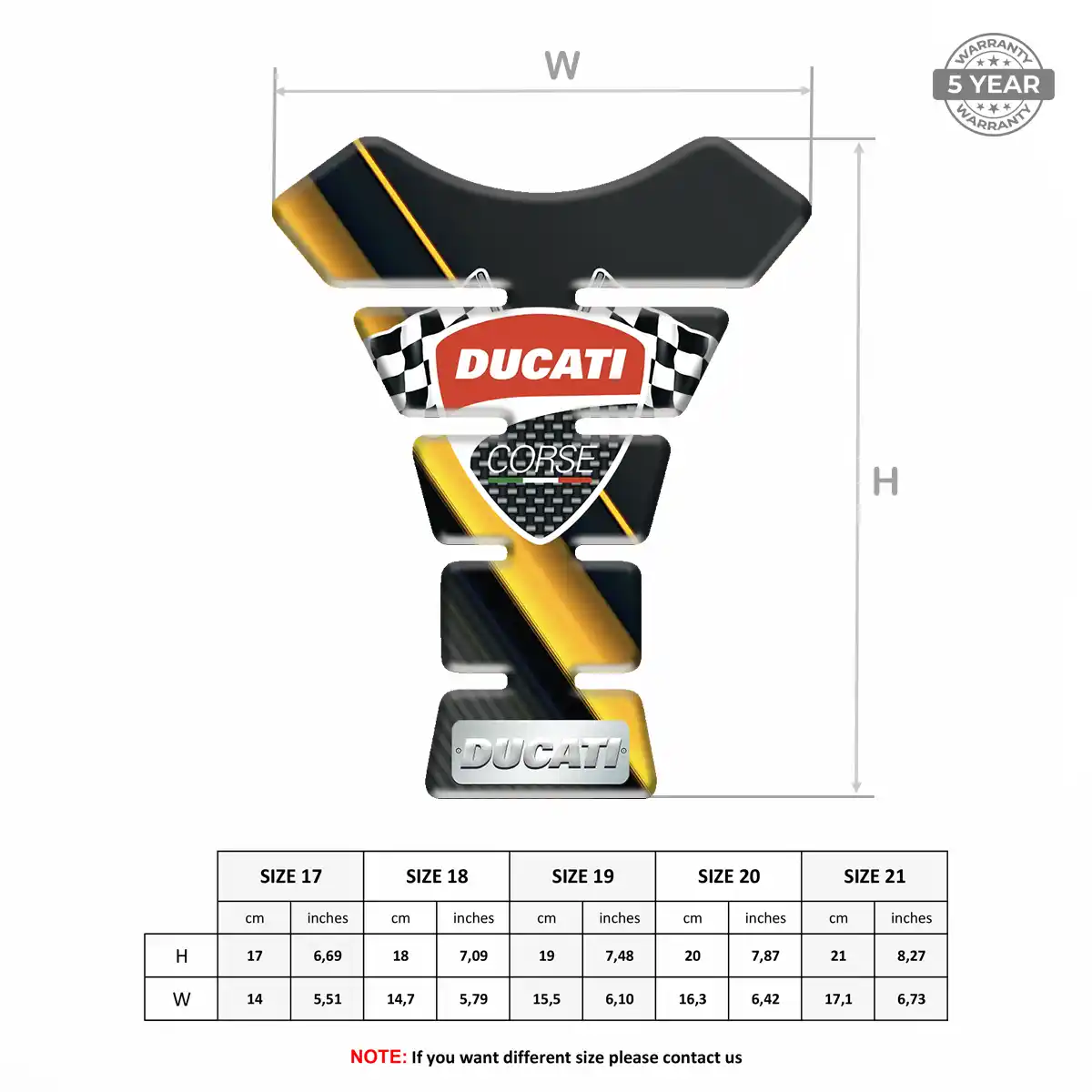Ducati 3D Domed Tank Pad Prestige Line