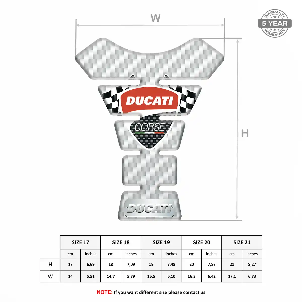 Ducati 3D Domed Tank Pad Prime Quality