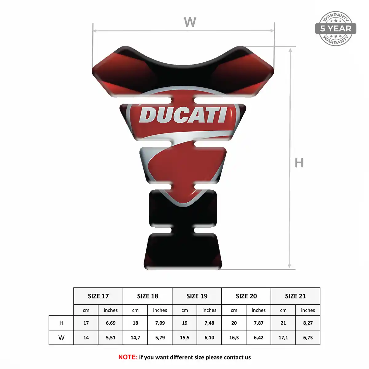 Ducati 3D Domed Tank Pad Signature Grade