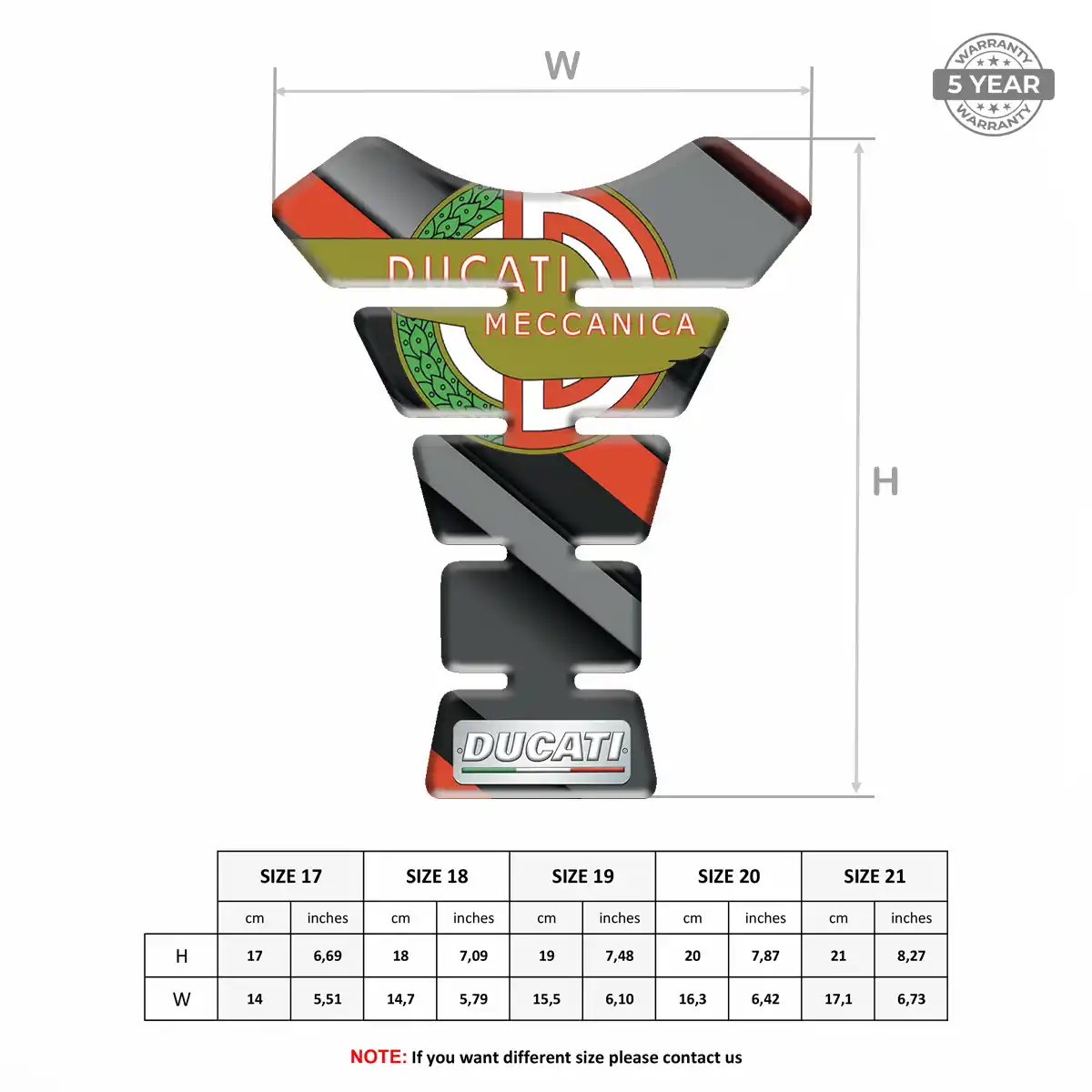 Ducati Domed Tank Protector Elite Finish