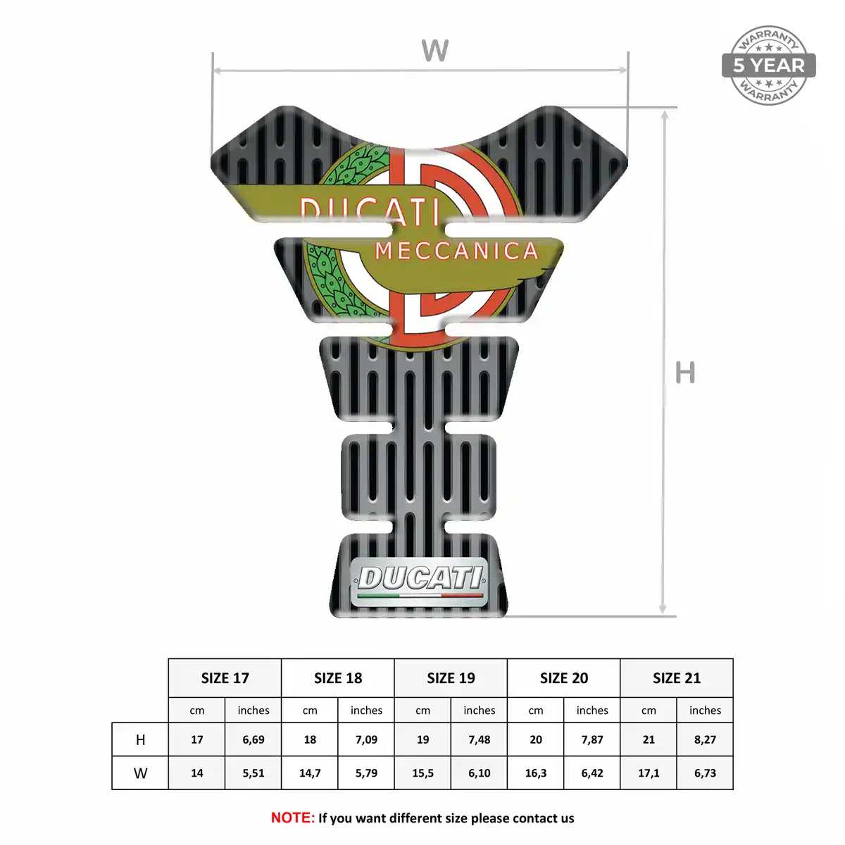 Ducati Domed Tank Sticker Elite Edition