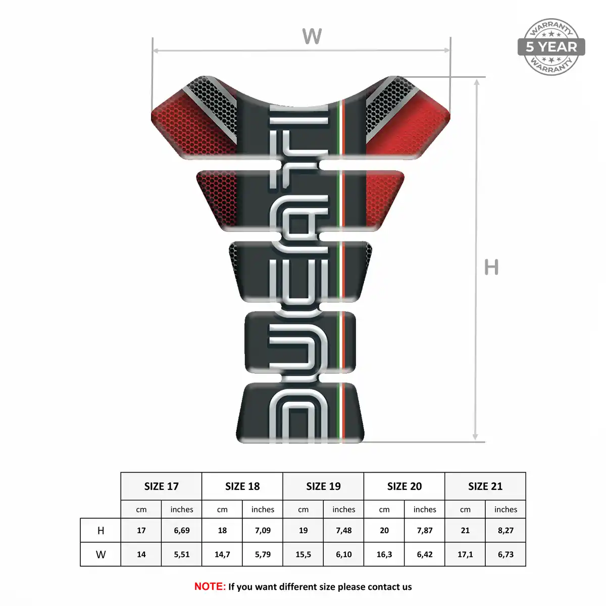 Ducati Domed Tank Sticker Elite Finish