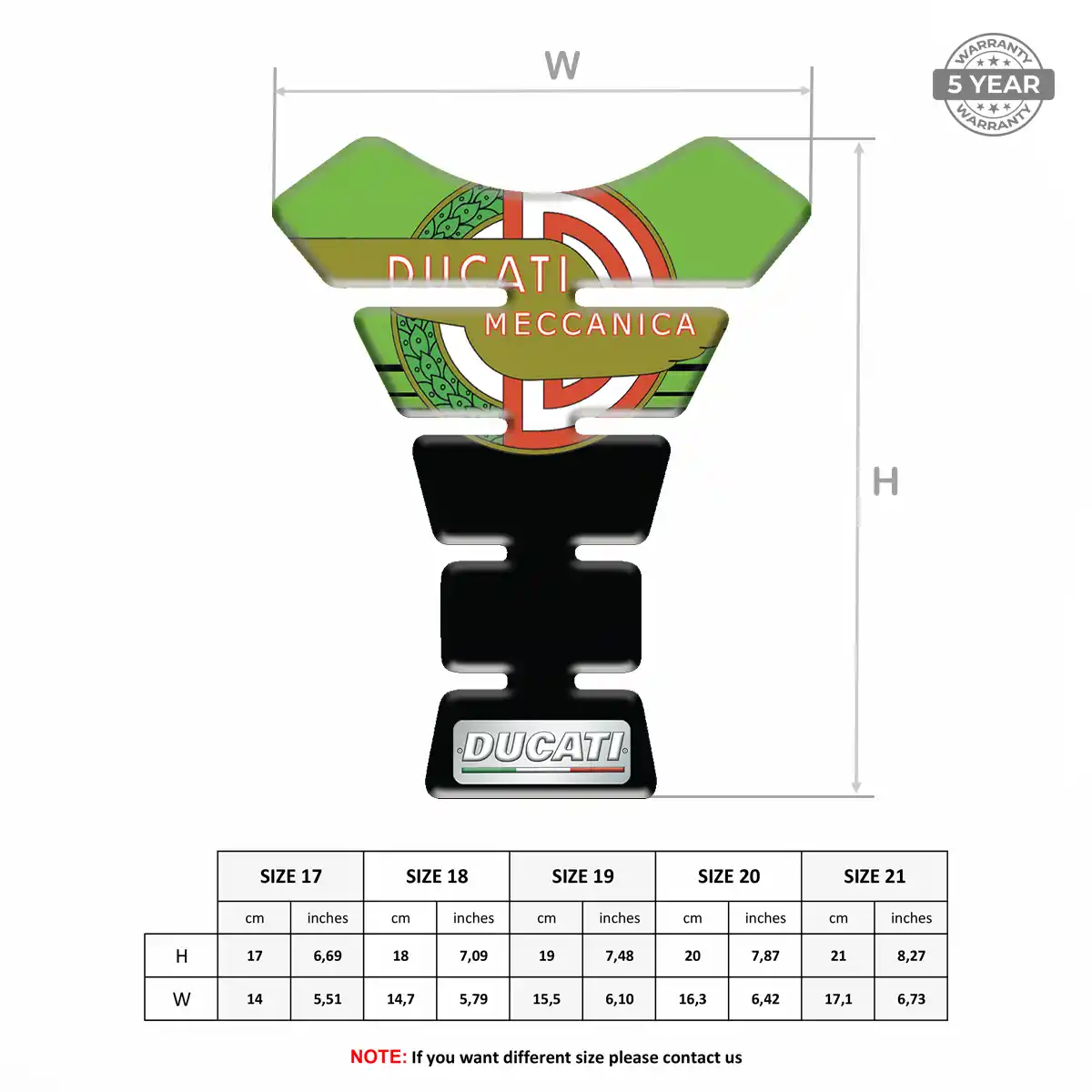 Ducati Domed Tank Sticker Prime Quality