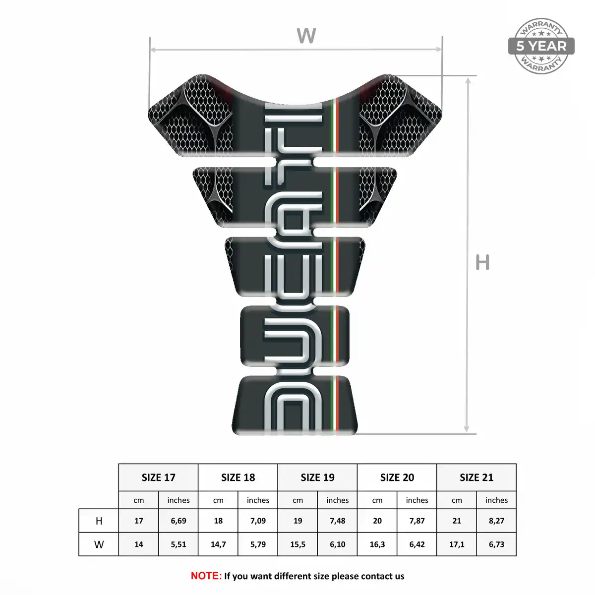 Ducati Domed Tank Sticker Refined Design