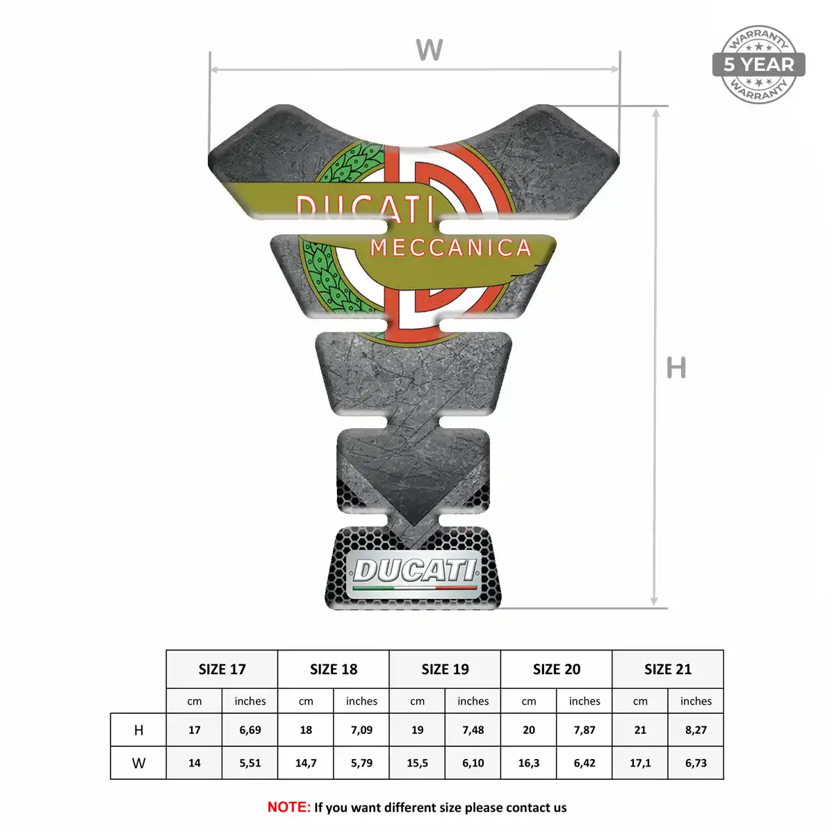 Ducati Domed Tank Sticker Signature Grade