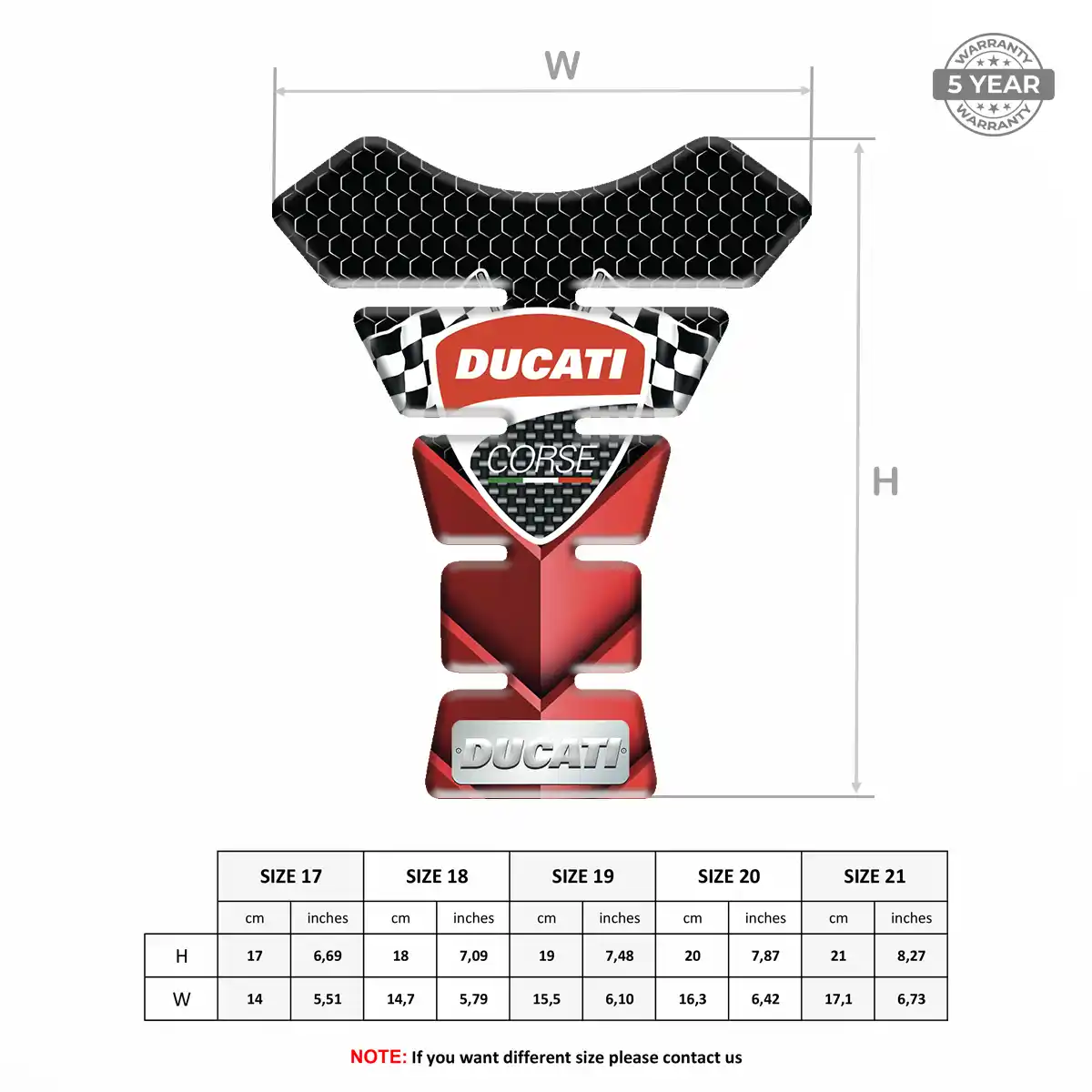 Ducati Motorbike Tank Pad Elite Finish