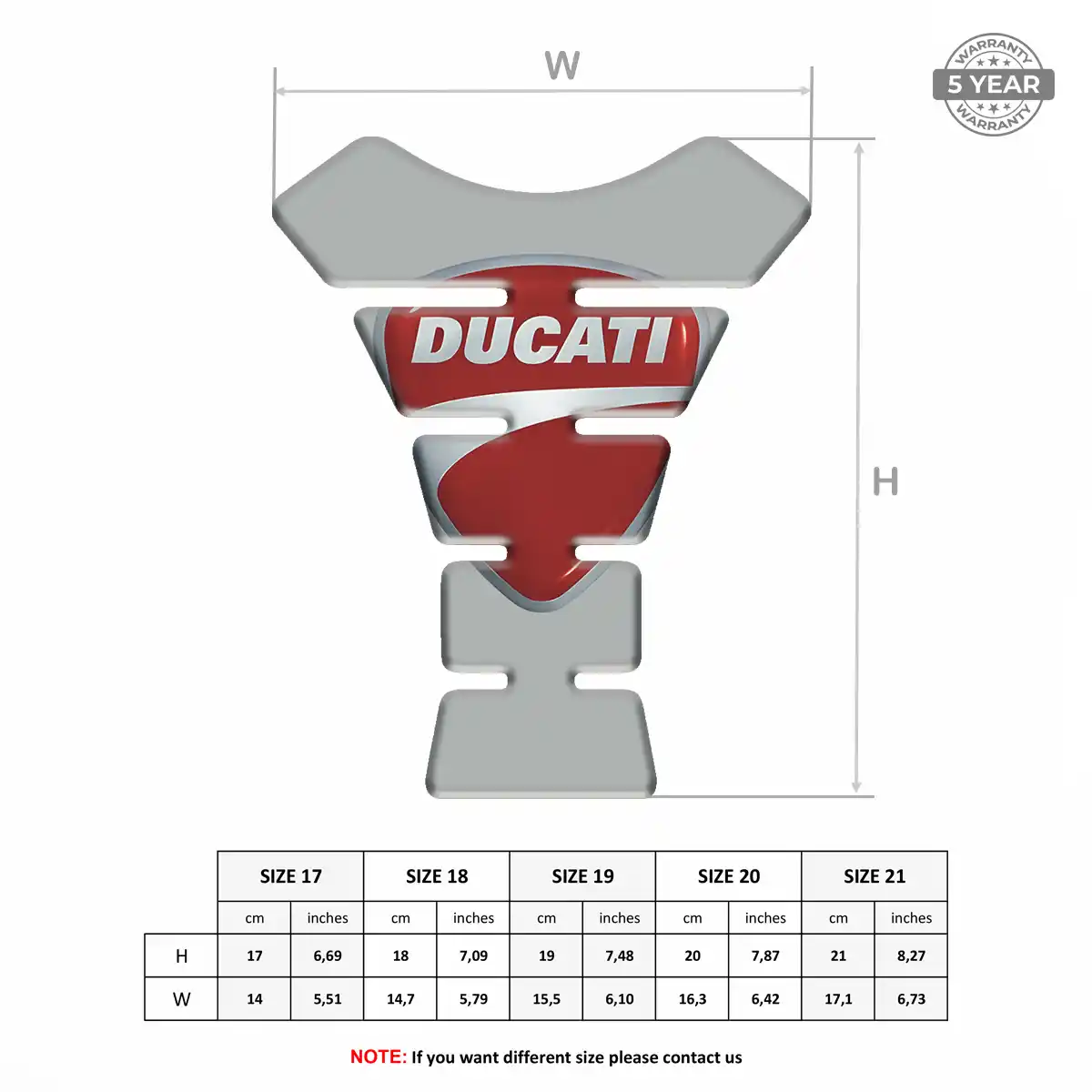 Ducati Motorcycle Tank Decal Elite Finish