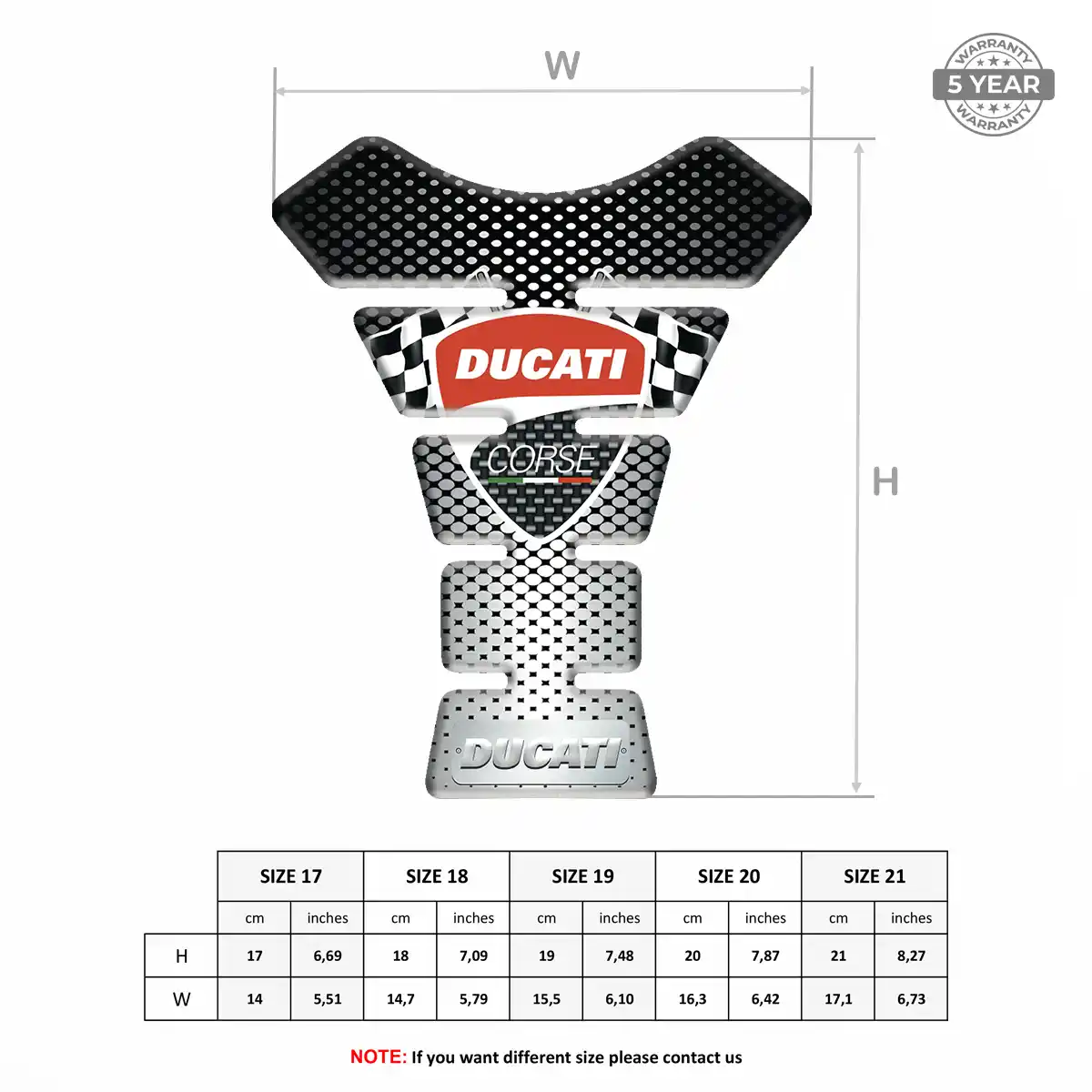 Ducati Motorcycle Tank Decal Prestige Line
