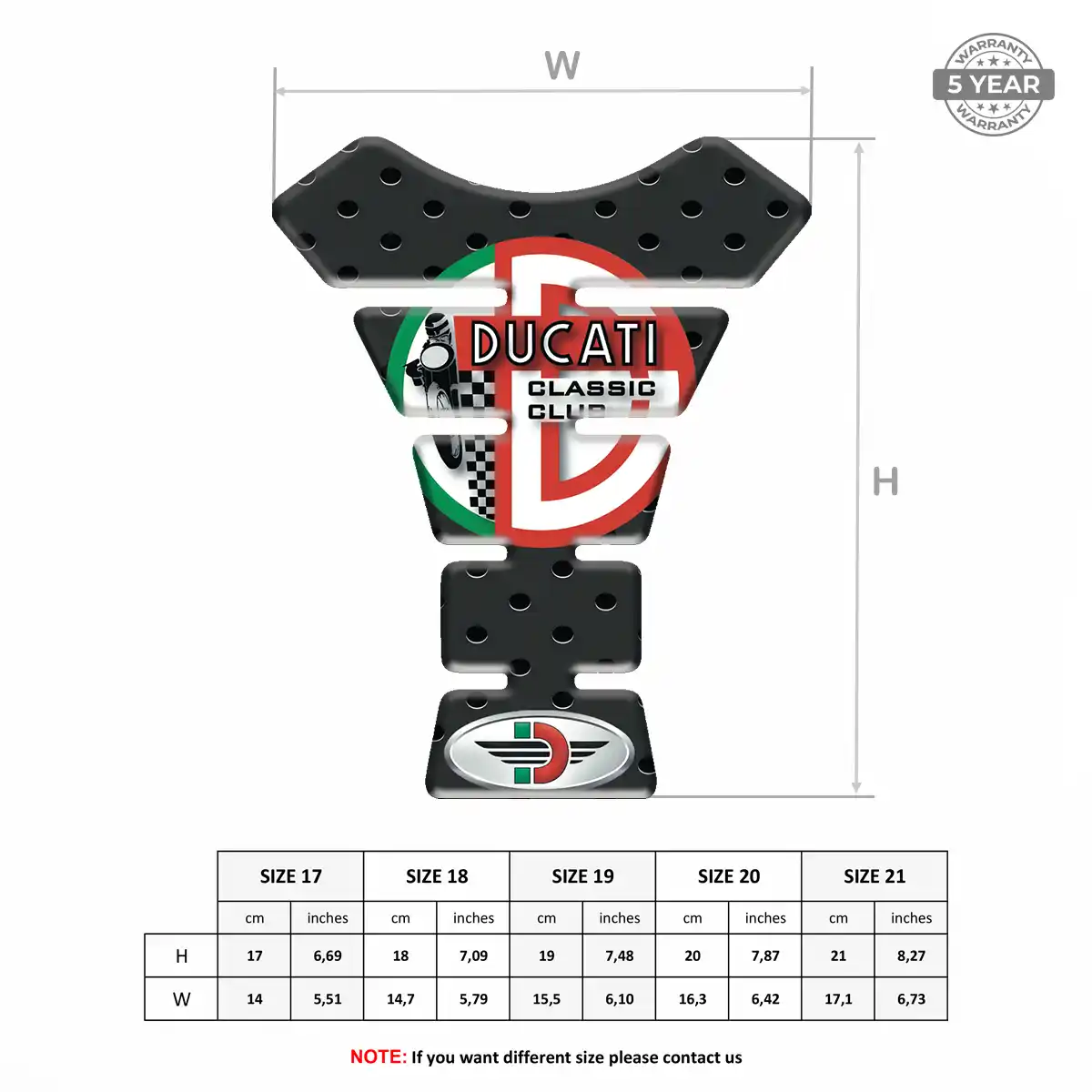 Ducati Motorcycle Tank Pad Superior Craft