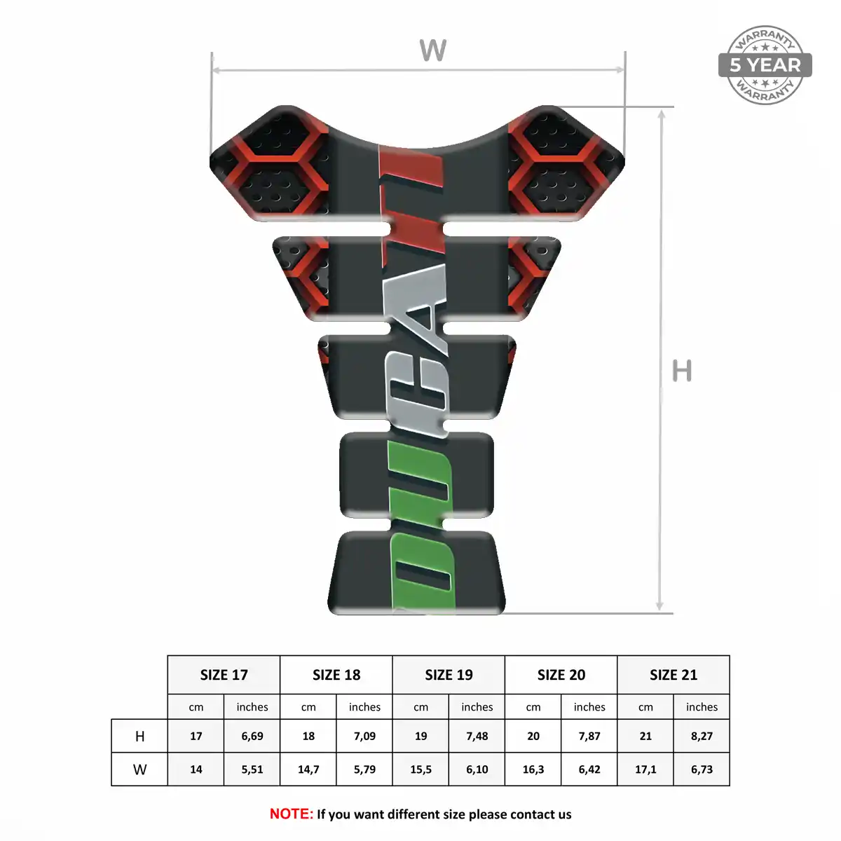 Ducati Self Adhesive Tank Pad Elite Finish