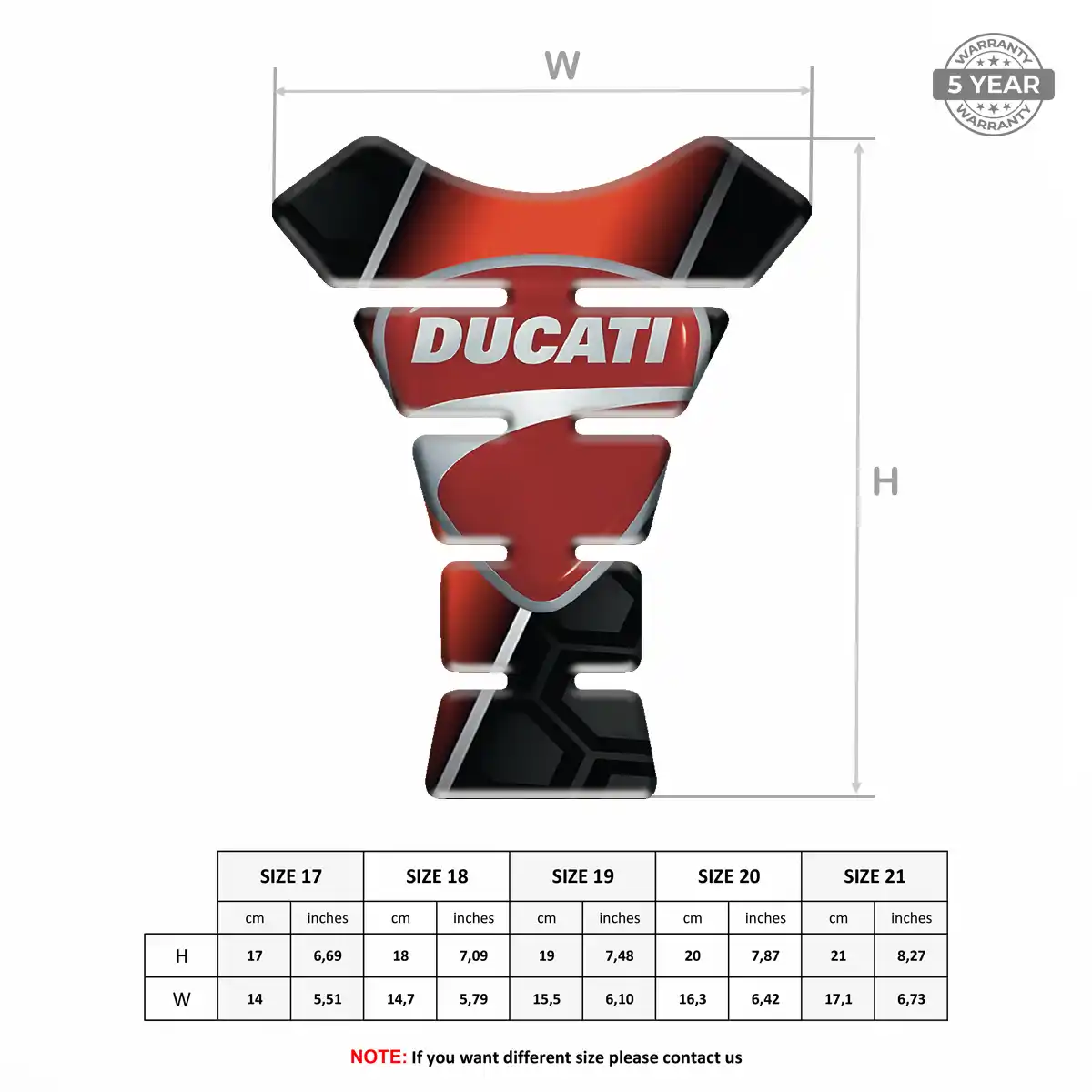 Ducati Self Adhesive Tank Pad Noble Edition