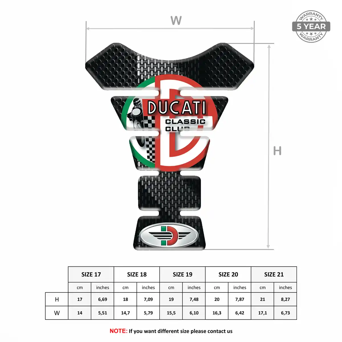 Ducati Self Adhesive Tank Pad Prestige Line