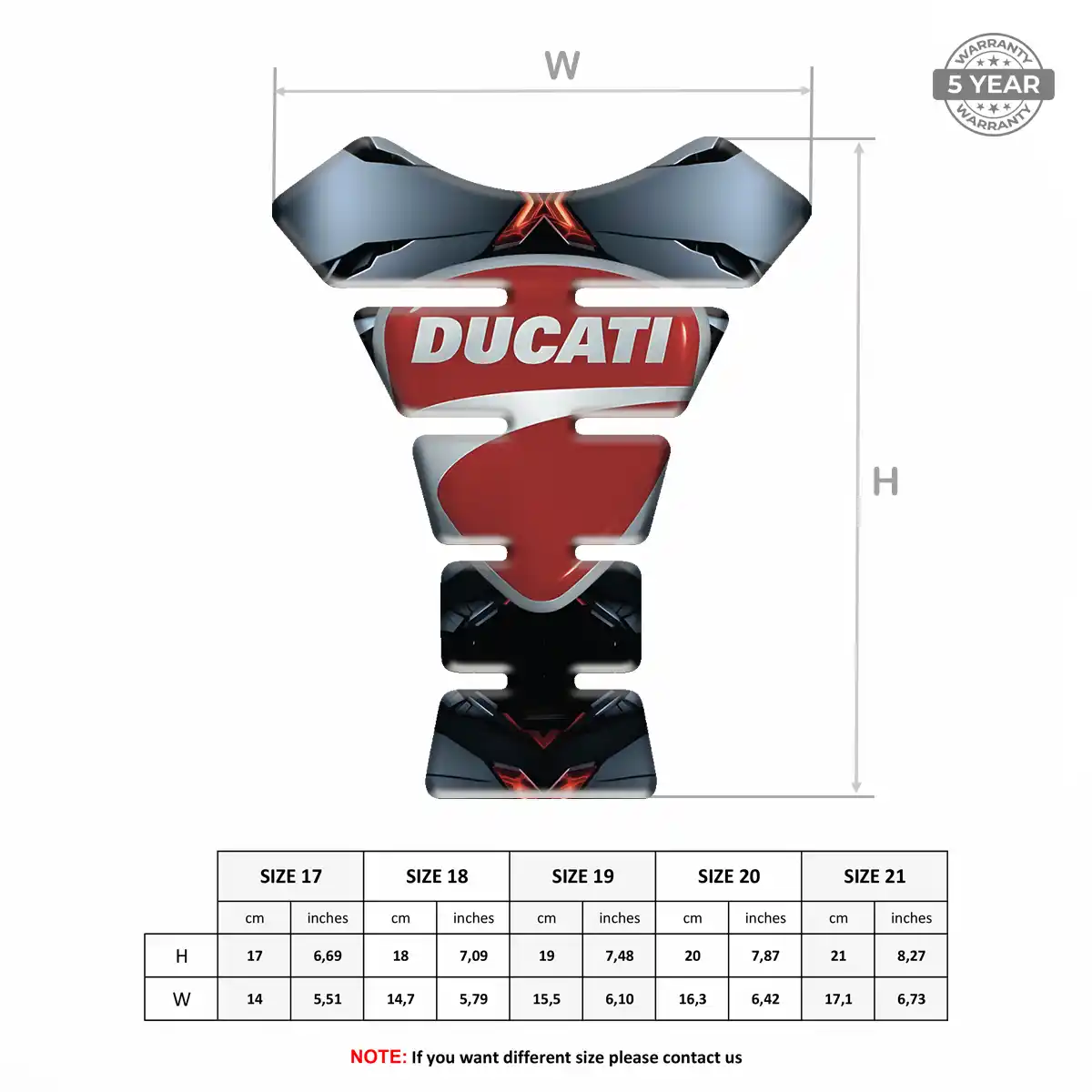 Ducati Self Adhesive Tank Pad Refined Design