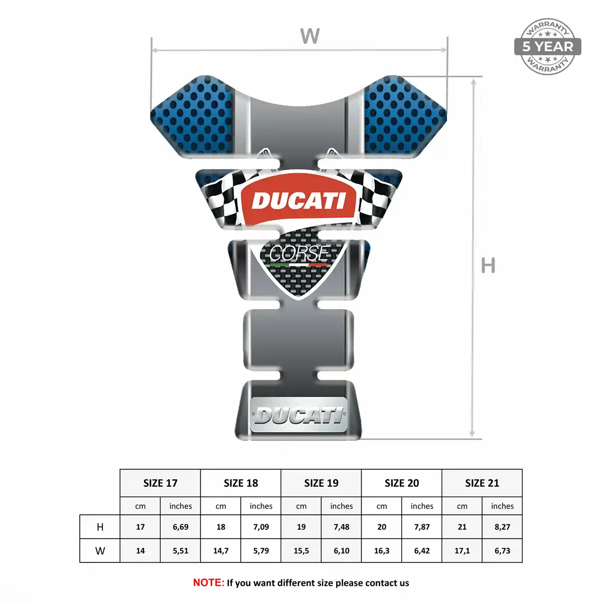 Ducati Self Adhesive Tank Pad Signature Grade