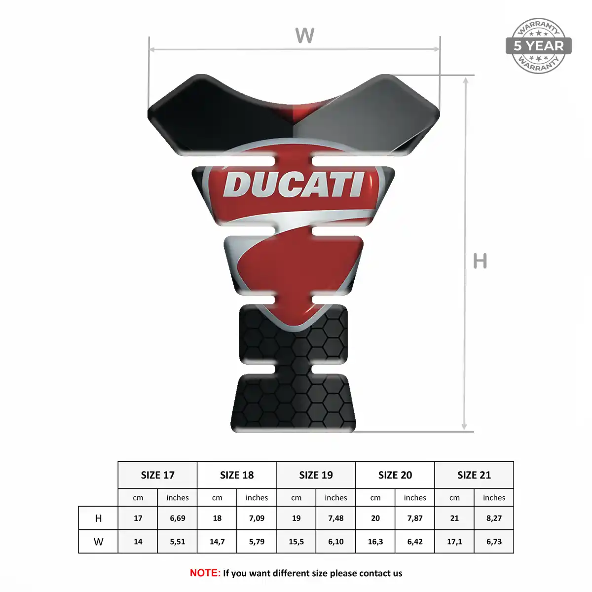 Ducati Tank Pad Guard Motorbike Prestige Line