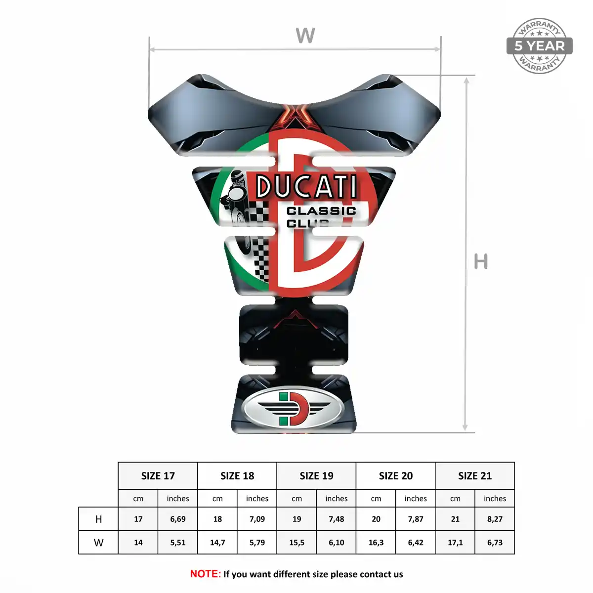 Ducati Tank Pad Guard Motorbike Sleek Style