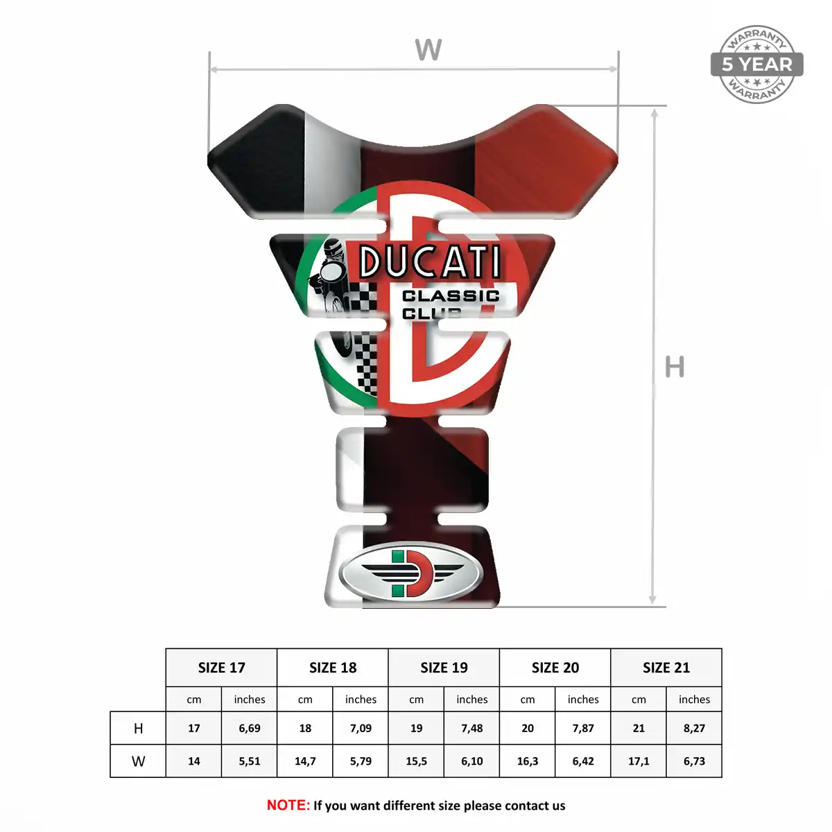 Ducati Tank Pad Guard Motorcycle Signature Grade