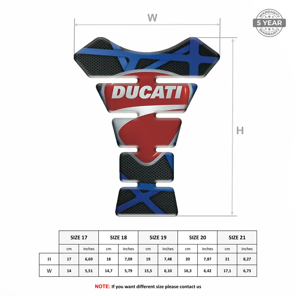 Ducati Tank Pad Motorbike Signature Grade