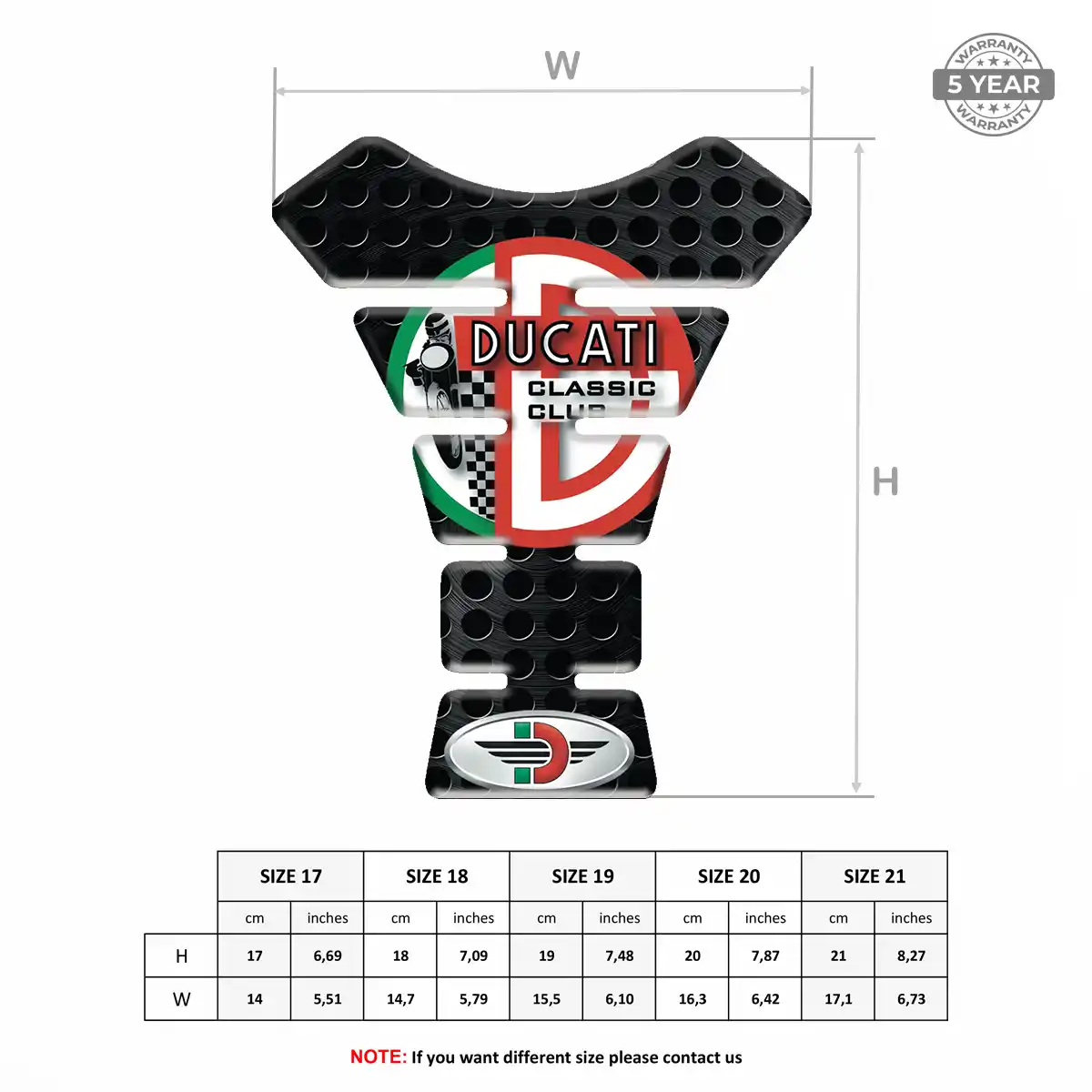 Ducati Tank Pad Protector Motorbike Refined Design