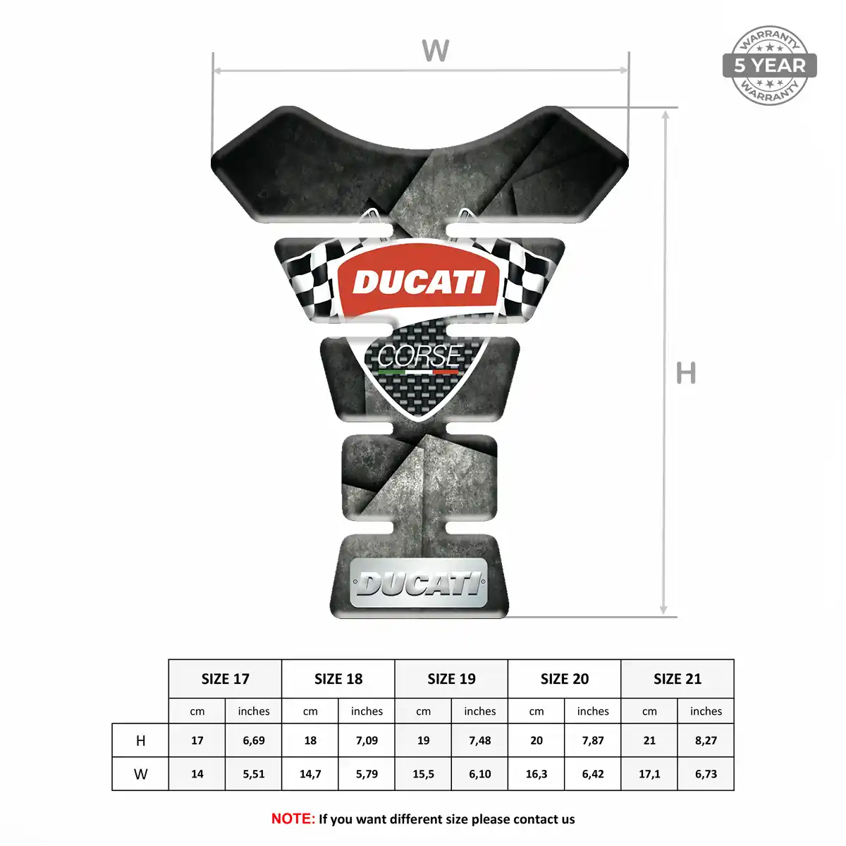 Ducati Tank Pad Protector Motorcycle Prestige Line