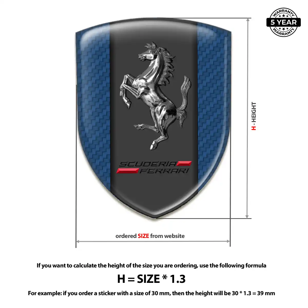 Ferrari 3D Badge Sticker Refined Design