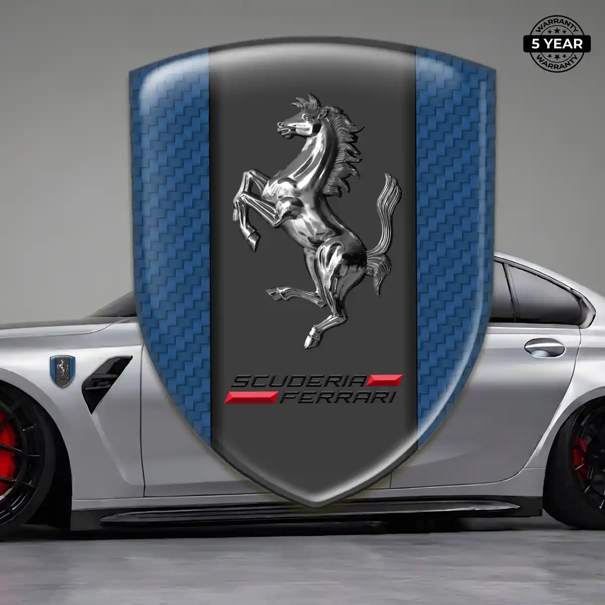 Ferrari 3D Badge Sticker Refined Design