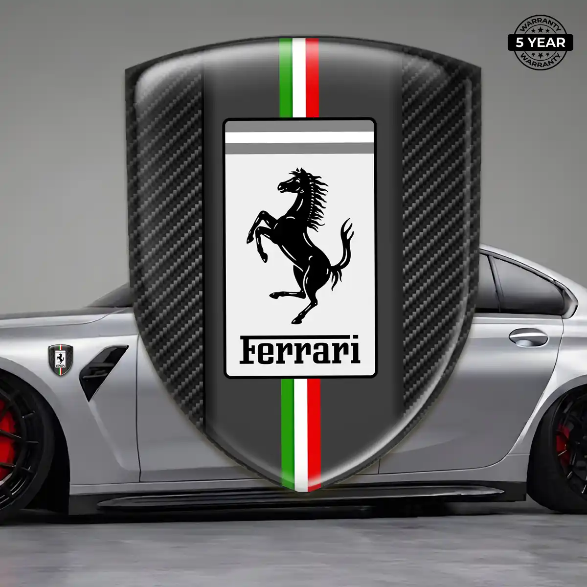 Ferrari 3D Badge Sticker Sleek Style