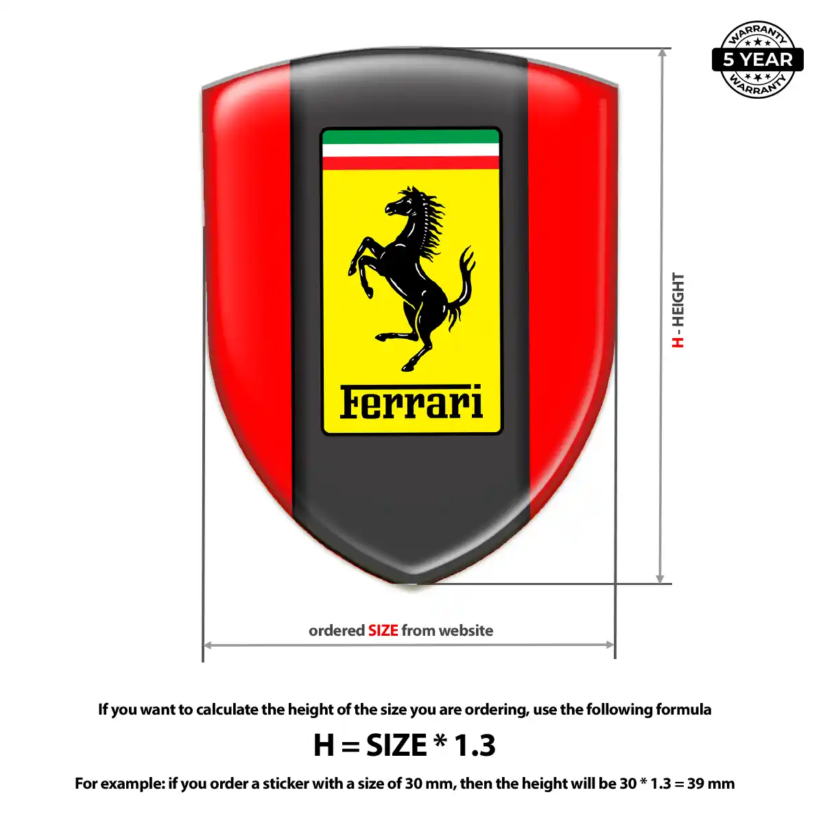 Ferrari 3D Domed Sticker Refined Design