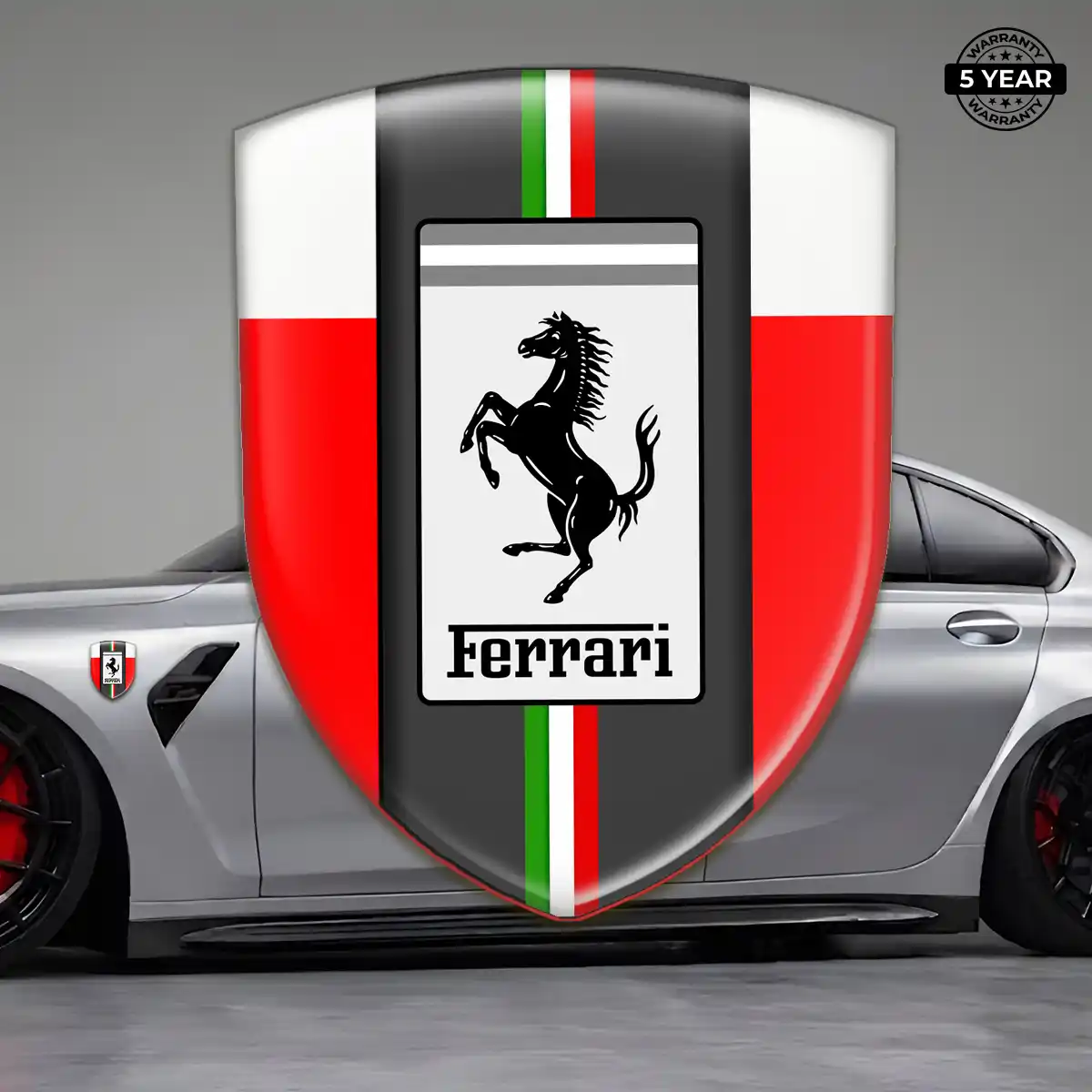 Ferrari 3D Domed Sticker Sleek Style