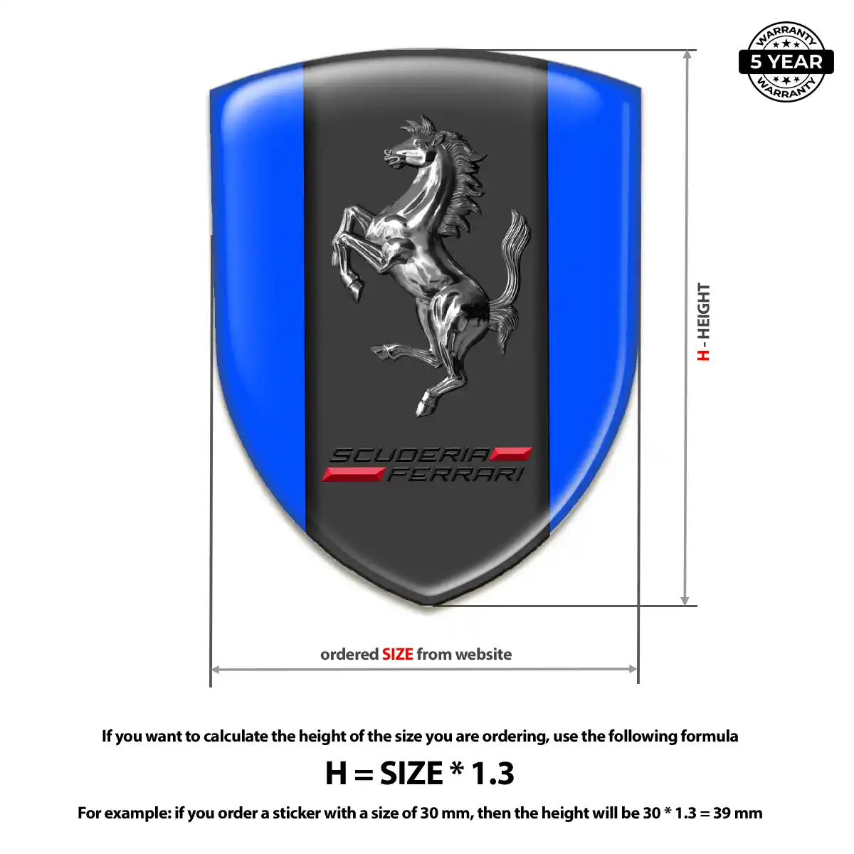 Ferrari 3D Emblem Sticker Refined Design