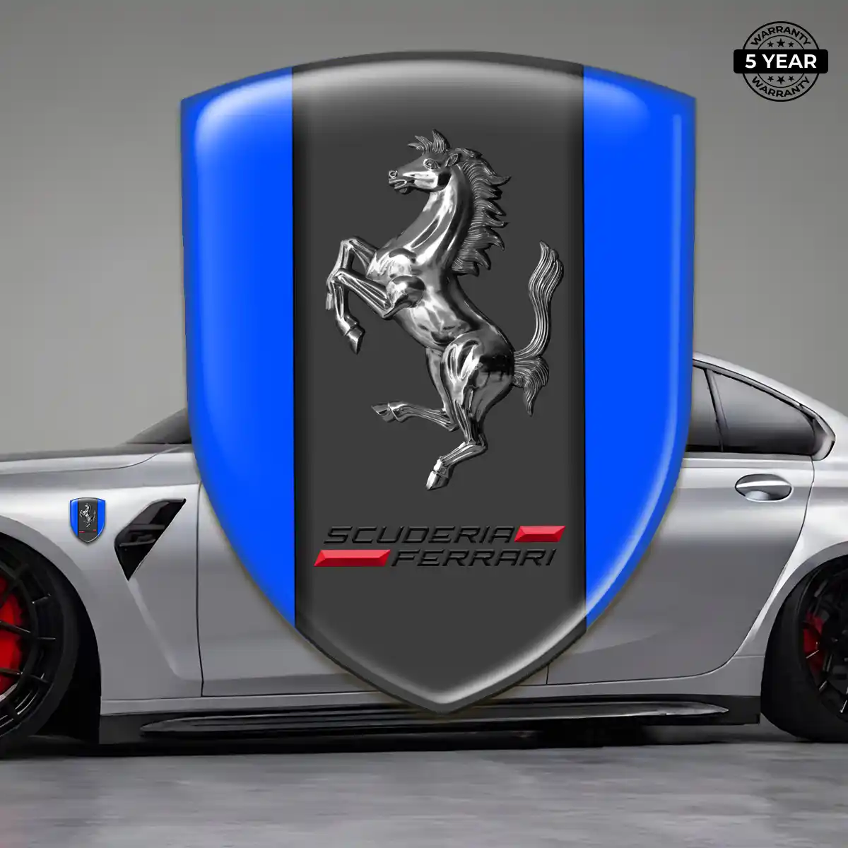 Ferrari 3D Emblem Sticker Refined Design