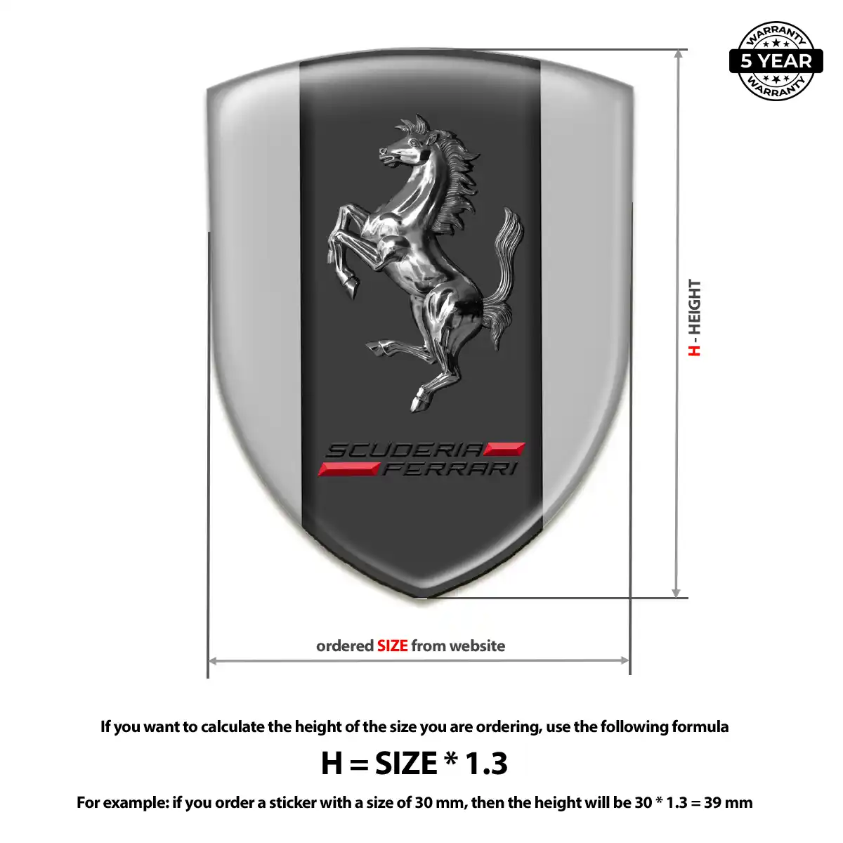 Ferrari 3D Emblem Sticker Sleek Style