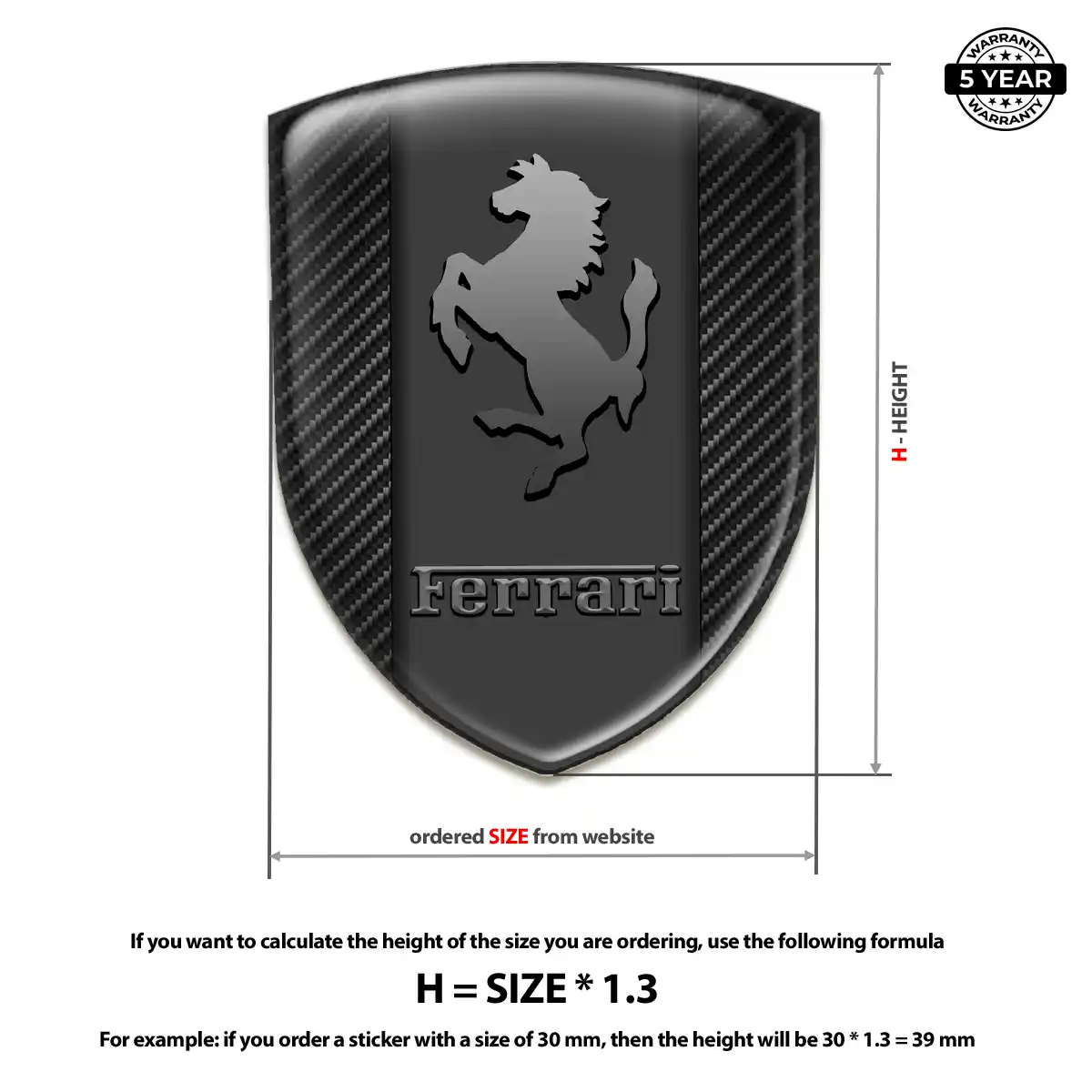 Ferrari 3D Gel Sticker Elite Finish