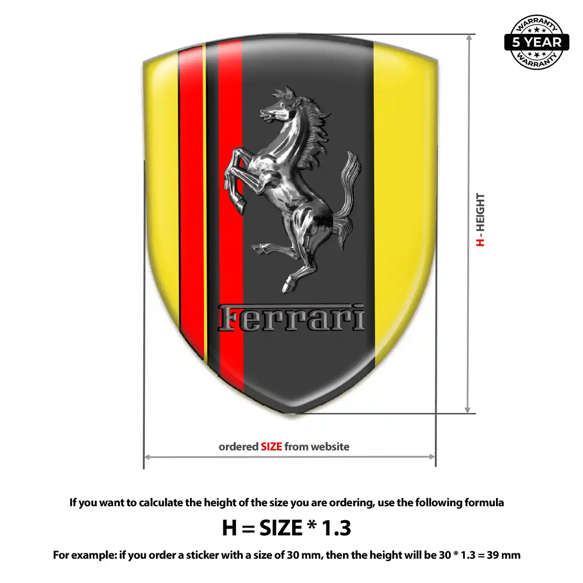 Ferrari 3D Gel Sticker Refined Design